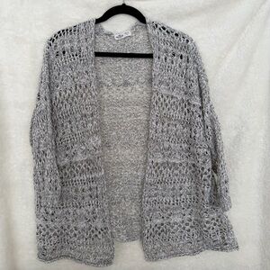 Hollister Grey Open-Knit Crochet Cardigan - Size XS/S
